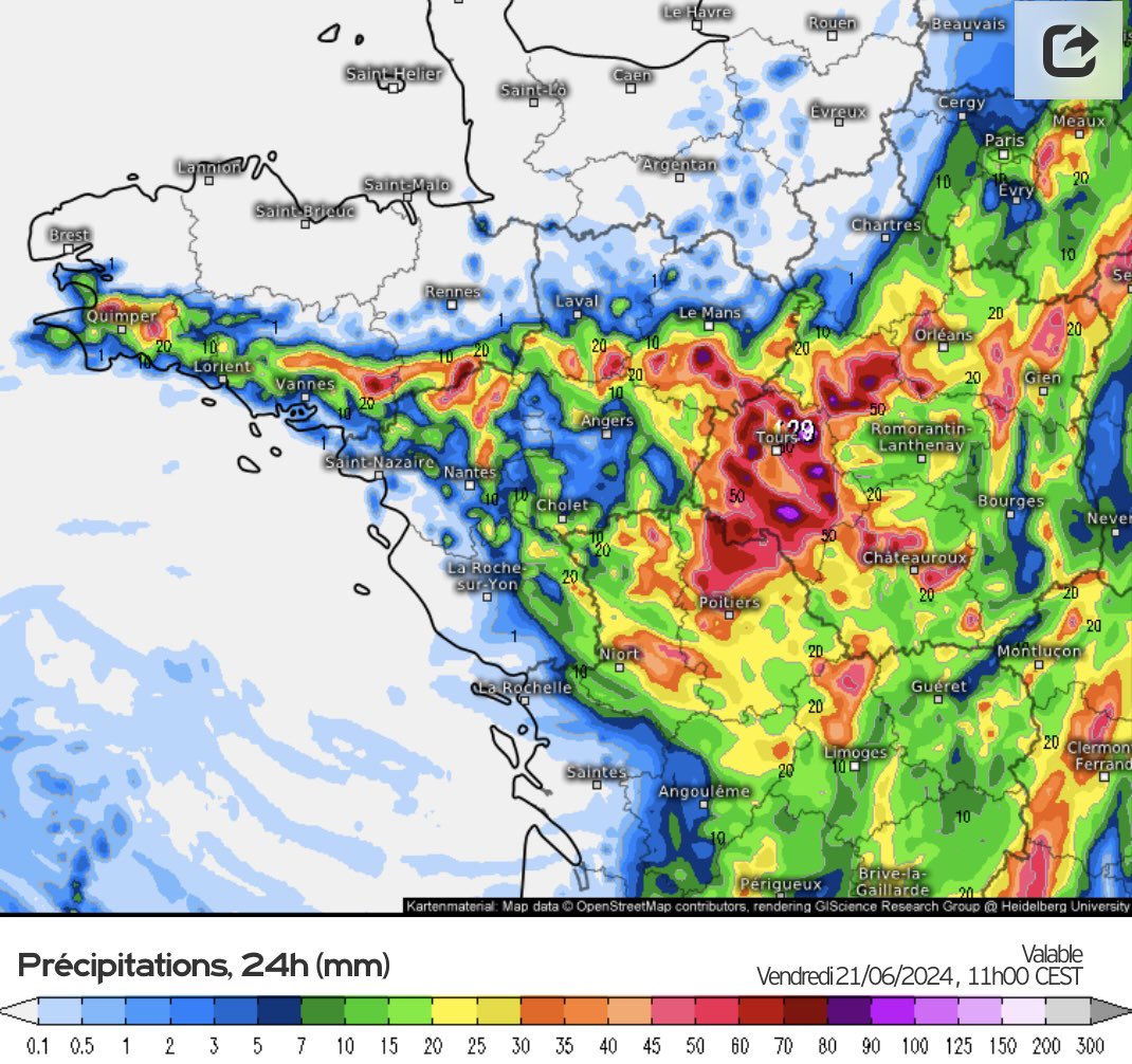 VigipreventionM's tweet photo. 🟠⛈️{#Orages}
Après plusieurs #supercellules qui ont traversé le #centre du #pays en cours d’après-midi et #soirée, la vraie #dégradation #orageuse a touché cette nuit du #Toulousain au #GrandEst en étant #violent sur la partie #centrale en #VigilanceOrange.
Suite ⬇️👀
@meteo_89 https://t.co/LIkjLcr5e8