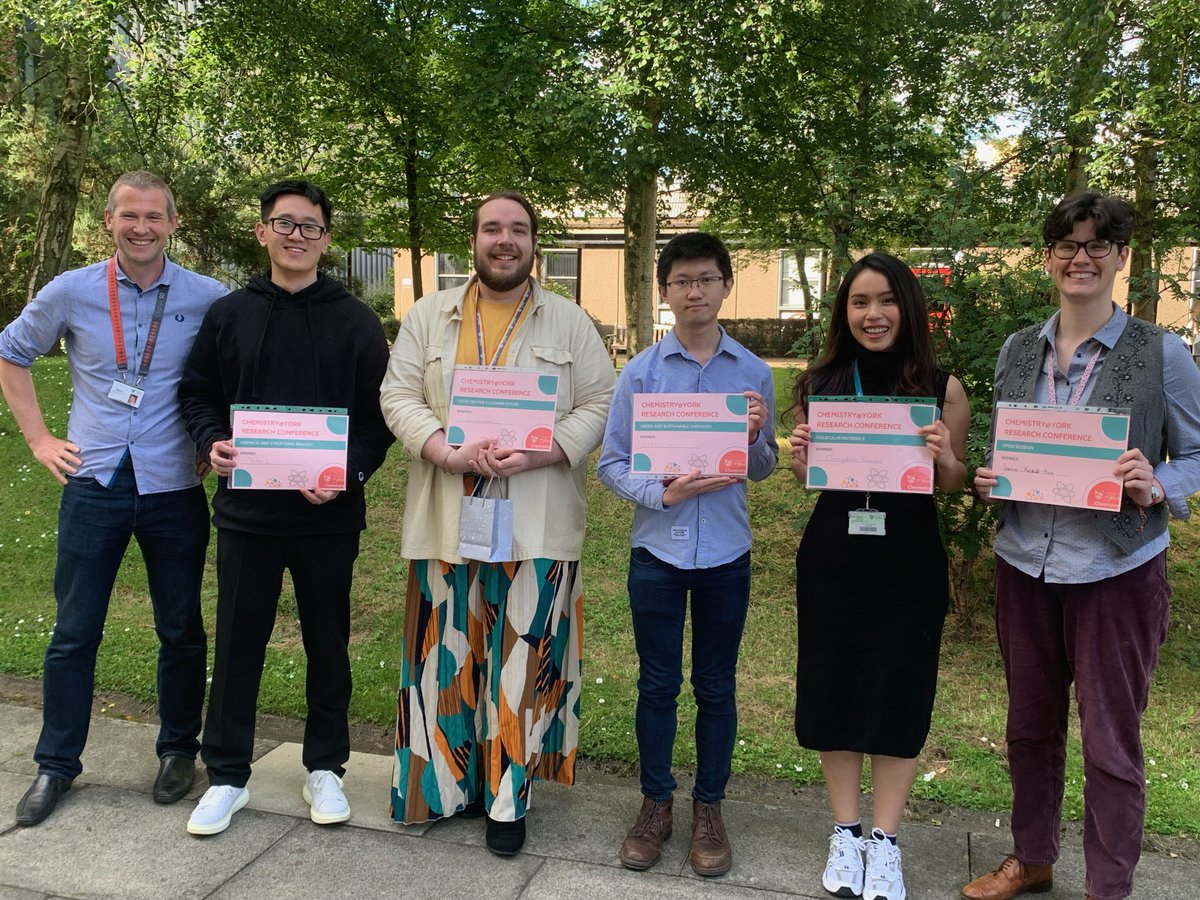 Dr Will Unsworth (@unsworthchem) on Twitter photo Congratulations to Jason, Lukas, Jerry, Fern and Sophie for winning talk prizes at yesterday's <a href="/ChemistryatYork/">Chemistry at York</a> conference! Congratulations to Jason, Lukas, Jerry, Fern and Sophie for winning talk prizes at yesterday's <a href="/ChemistryatYork/">Chemistry at York</a> conference!