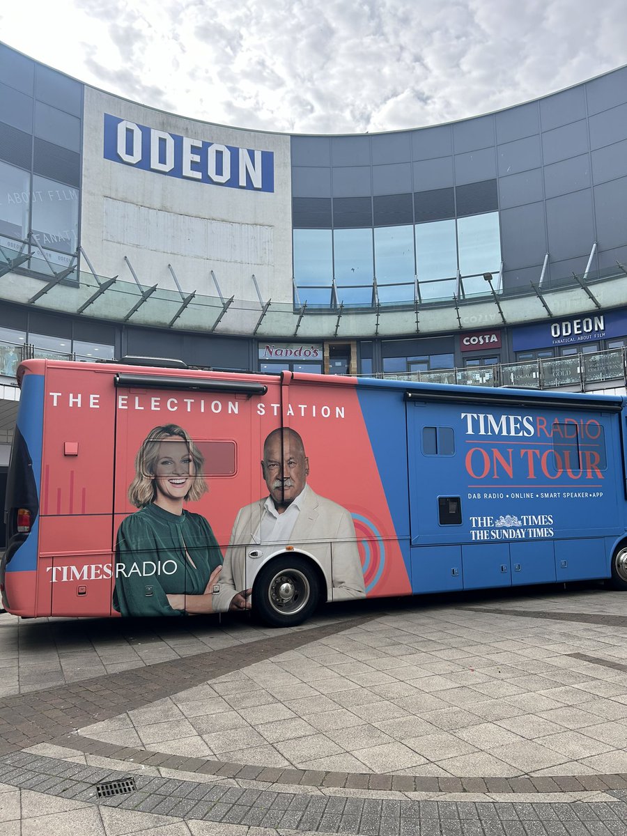 The <a href="/TimesRadio/">Times Radio</a> bus has arrived in Wrexham - come see us <a href="/EaglesMeadow/">Eagles Meadow</a> shopping centre