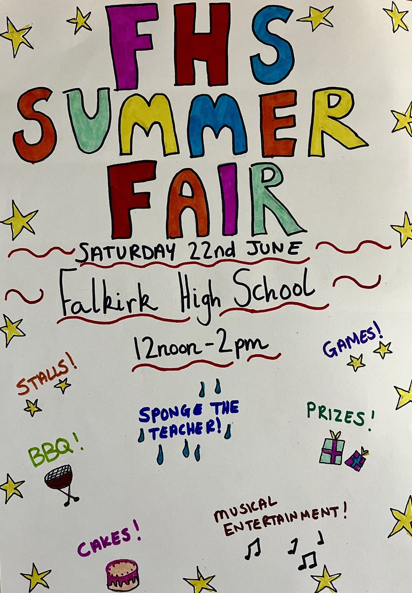 This Saturday - June 22 - the FHS Summer Fair will be taking place between 12 noon and 2pm.
There's lots on offer with stalls, food, music and fun activities - please come along and support your school fair!🌞
#WeAreFHS