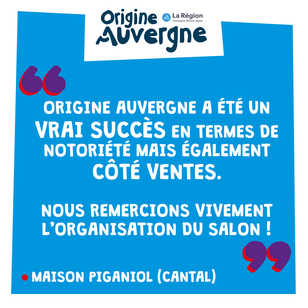 Nos exposants sont les meilleurs 😍

Vous voulez en faire partie ?
Rendez-vous ici 👉 origine-auvergne.fr/exposer/

#OrigineAuvergne #Auvergne #puydedome #allier #hauteloire #cantal #clermontferrand
