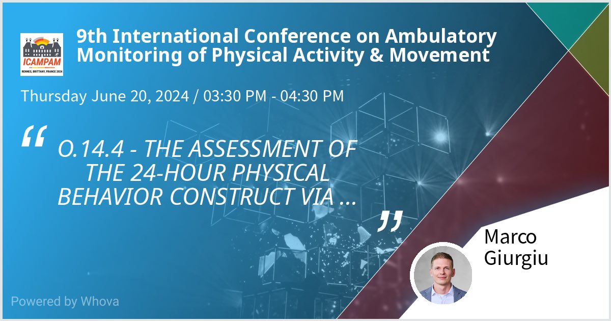 Marco Giurgiu (@marcogiurgiu) on Twitter photo 9th International Conference on Ambulatory Monitoring of Physical Activity & Movement. 9th International Conference on Ambulatory Monitoring of Physical Activity & Movement.