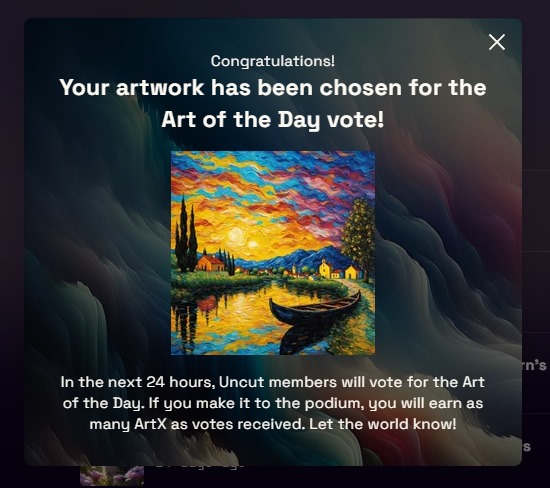NeonSovereign's tweet photo. So, @HelloUncut have selected me and @AiArtGen001 for art of the day! Make sure to vote for whatever art you like the most tomorrow at #UncutNetwork #Uncut #NFT #nftarti̇st #NFTDay https://t.co/JkIUDeJKHp
