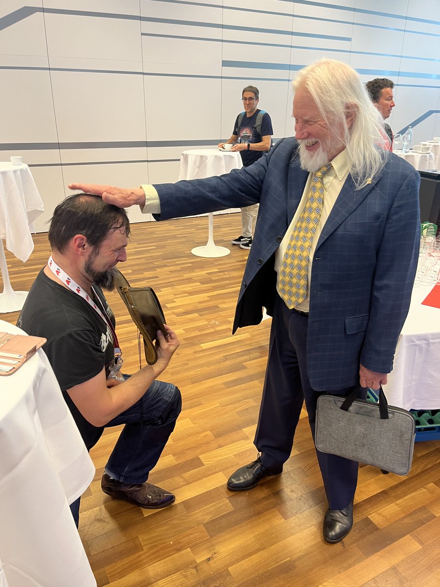 TheYoctoJester's tweet image. Everything we do these days is standing on the shoulder of giants. A few days ago, I had the great pleasure to meet such a giant: Whitfield Diffie.