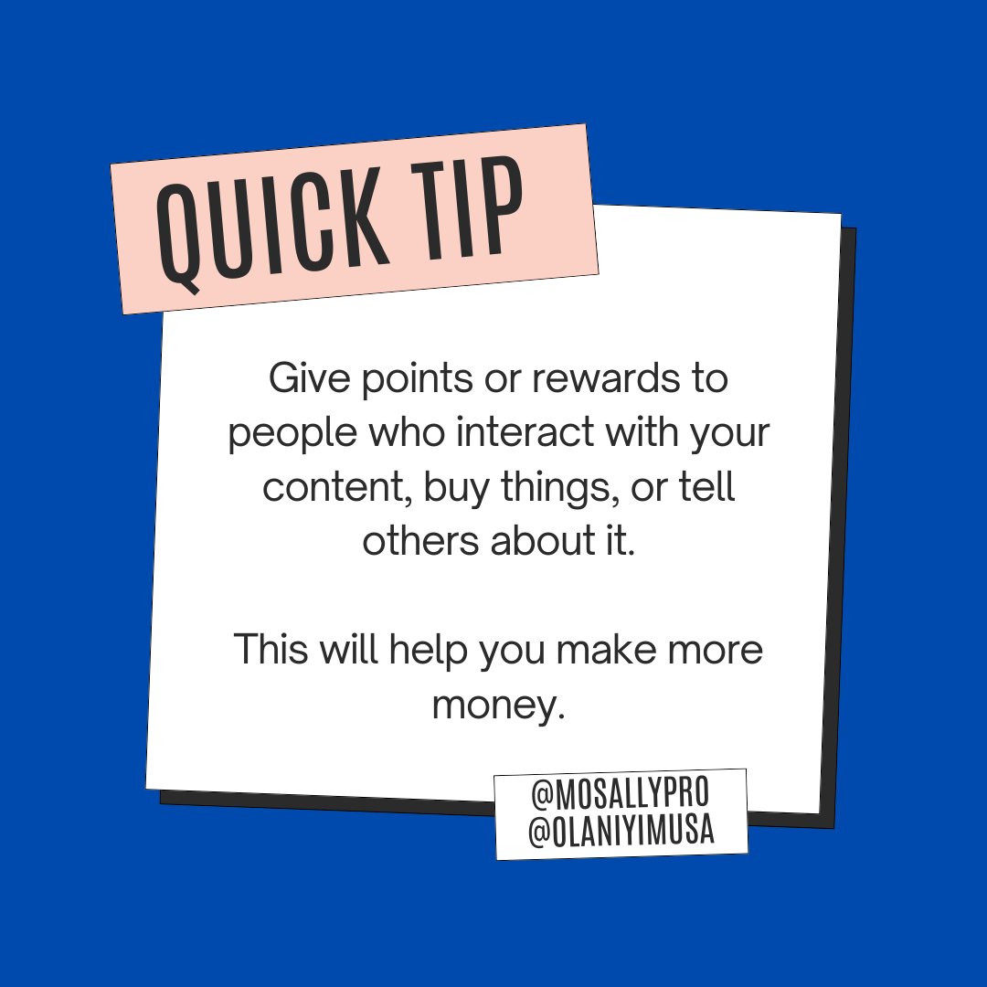 Mosallypro's tweet photo. TODAYS TIPS FOR EVERYONE WHO AIM TO INCREASE THEIR BUSINESS PROFIT 🙋‍♂️🥰🙋‍♂️

If you need help how to create points or rewards to people, send me a dm.

#WEBSITE #BUSINESS @everyone #MOSALLYPRO #olaniyimusa #PLLSummerSchool #Kendrick 
@Bram_Querido 
@Londondrug1 https://t.co/xT83dnQBMb