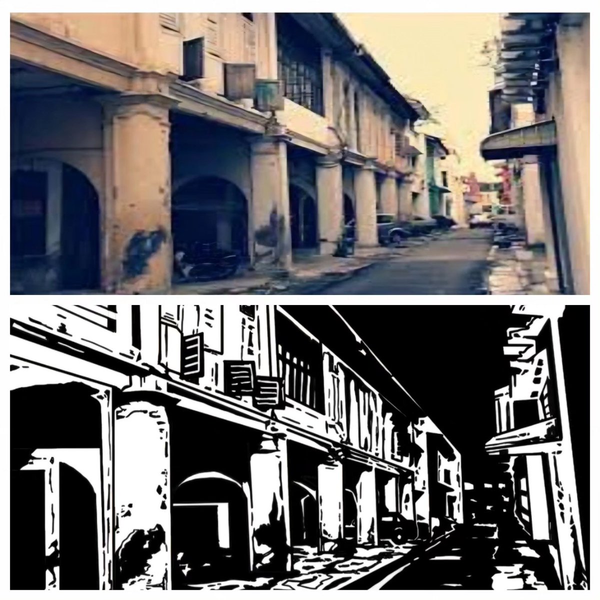 chuakoky33's tweet photo. Coming soon... My next project will bring you back to Ipoh in the 1980s. Real photo on top, while my drawing is at the bottom. https://t.co/GrHjZFmXH1
