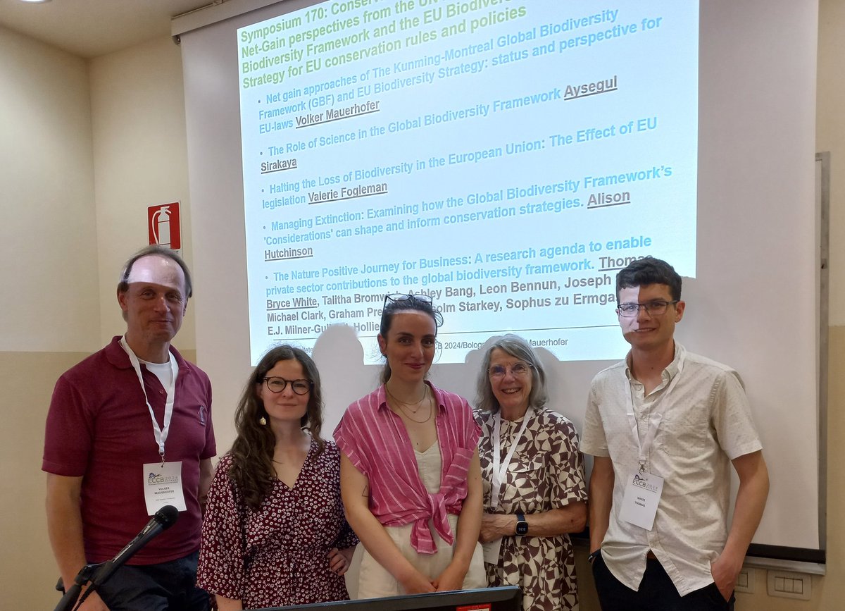 DrAliHutchinson's tweet image. Really enjoyed presenting alongside Volker Mauerhofer, Aysegul Sirakaya, Valerie Fogleman, and Thomas Bryce White - digging into the trade-offs,  compromises, and conflicting #values and #worldviews underpinning the Global Biodiversity Framework @ECCB_2024 #ECCB2024
