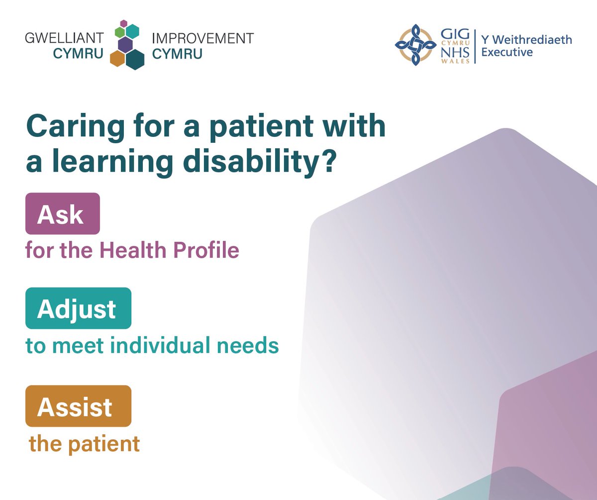 If you work in health or social care and care for someone with a learning disability, don’t forget to ask for their Health Profile.

It contains information about the person’s health, care and support needs and communication. #AskAdjustAssist #LearningDisabilityWeek