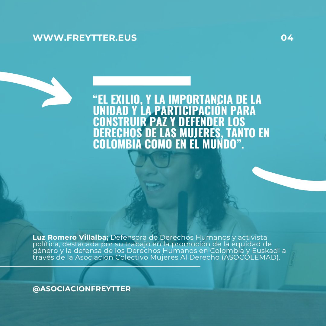 ascjafr's tweet photo. "El exilio y la importancia de la unidad y la participación para construir paz y defender los derechos de las mujeres, tanto en Colombia como en el mundo."

Luz Romero Villalba [@LuzRomero0612]Abogada ecofeminista, defensora de DDHH y el desarrollo sostenible que integre humanidad, territorio y ambiente 💜 Fundadora de Colectiva Mujeres al Derecho-@ASOCOLEMAD .