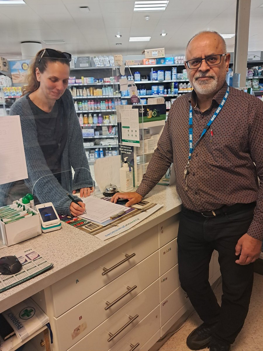 Petition at work at John &amp; kelynack pharmacy, welwyn garden city, with the lights turned off <a href="/NPA1921/">National Pharmacy Association</a> @saveourpharmacies.