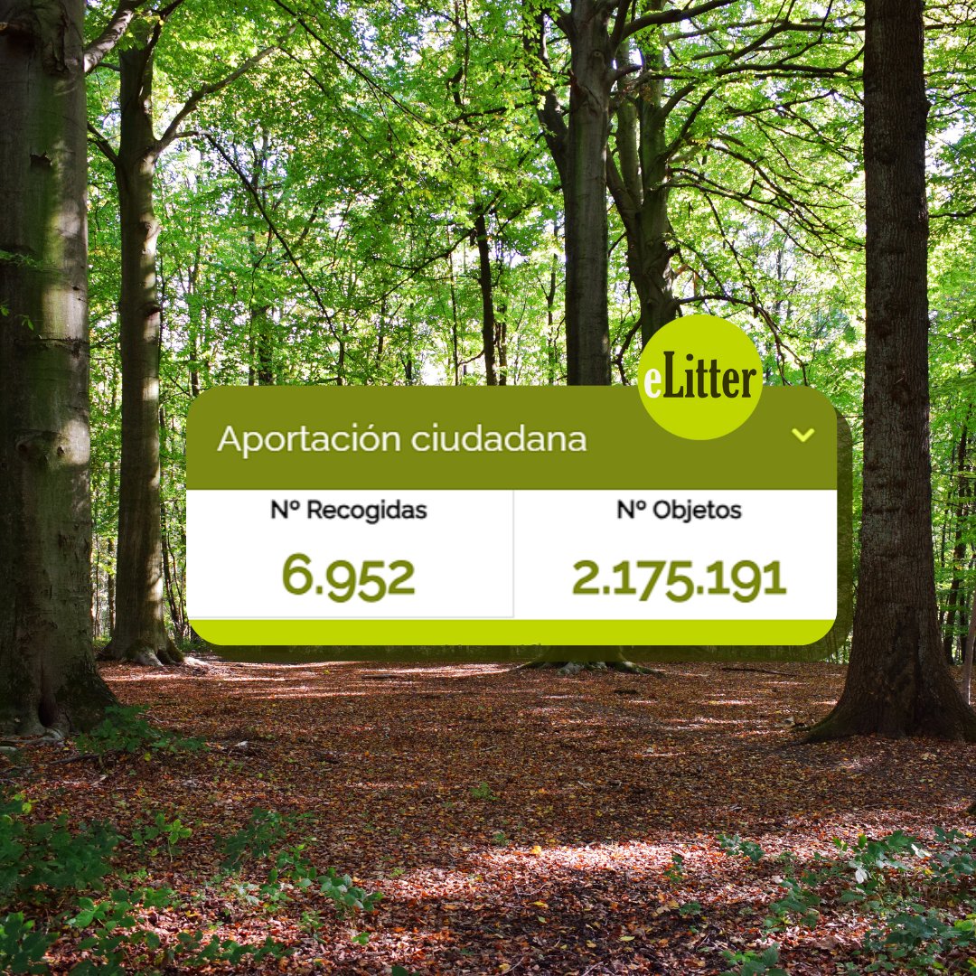#eLitter está de enhorabuena! Nuestra herramienta de #CienciaCiudadana ha caracterizado 2 millones de #Basuraleza gracias a 6.952 acciones de voluntarios, Gracias!! 
#ProyectoLibera de @SeoBirdLife con la colaboración de <a href="/ecoembes/">Ecoembes</a> <a href="/paisajelimpio/">Paisaje Limpio</a> @vertidoscero
#AppLitter