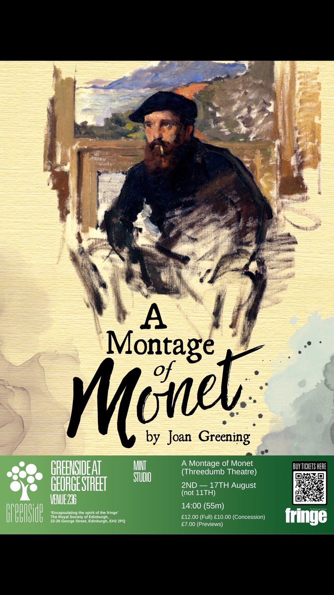 A Montage of Monet (@bawdybard20) on Twitter photo Monet’s beautiful paintings are a masterclass in colour and brushstrokes. His life was just as colourful.A Montage of Monet tells his story brilliantly. A masterpiece by <a href="/ssmithactor/">Stephen Smith</a> <a href="/edfringe/">Edinburgh Festival Fringe</a> 
Tickets
tickets.edfringe.com/whats-on#q=%22… Monet’s beautiful paintings are a masterclass in colour and brushstrokes. His life was just as colourful.A Montage of Monet tells his story brilliantly. A masterpiece by <a href="/ssmithactor/">Stephen Smith</a> <a href="/edfringe/">Edinburgh Festival Fringe</a> 
Tickets
tickets.edfringe.com/whats-on#q=%22…