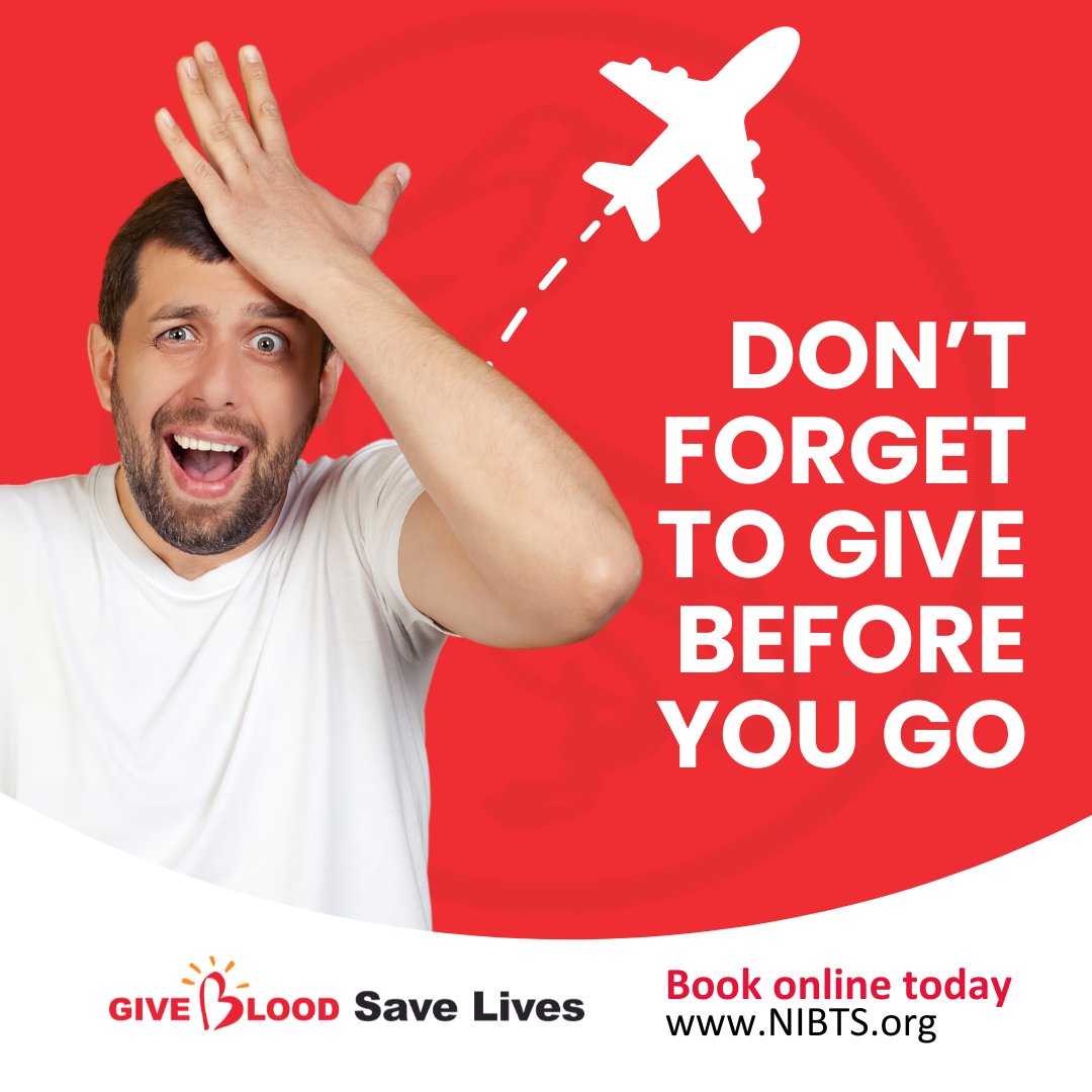 GiveBloodNI's tweet photo. Forgetting something? #Travel to some parts of the world can temporarily affect your eligibility to #donateblood. Remember to #givebeforeyougo & #savethreelives. 👏To book click on this lifesaving link - https://t.co/tlVCbYnhOu 🩸❤️ https://t.co/Djc3ct1WPq