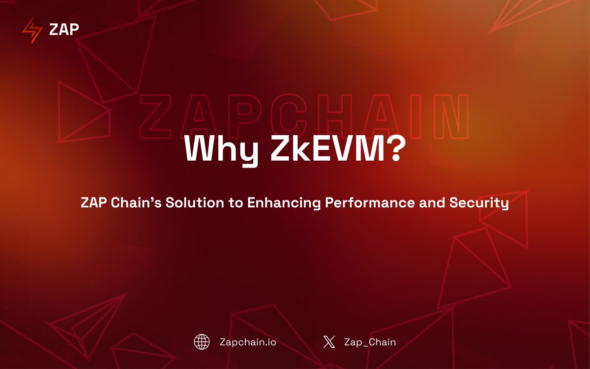 Zap_Chain's tweet image. We&apos;re thrilled to share that #ZAPChain has adopted ZkEVM technology, prioritizing efficiency, security, and innovation in our network.

Here’s why it will be a game-changer for us:

🔒 Top Security: Zero-knowledge proofs ensure transactions are verified without revealing…