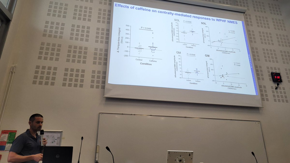 Ricardo Mesquita (@ricardonomesqui) on Twitter photo ⚡️ Wide-pulse high frequency stim induces extra torque with greater magnitudr than other electrical stim methods.
☕️ Have some caffeine before and you get even more extra torque. Persistent inward currents?
Great talk by <a href="/Nicolas_Place1/">Nicolas Place</a> ⚡️ Wide-pulse high frequency stim induces extra torque with greater magnitudr than other electrical stim methods.
☕️ Have some caffeine before and you get even more extra torque. Persistent inward currents?
Great talk by <a href="/Nicolas_Place1/">Nicolas Place</a>