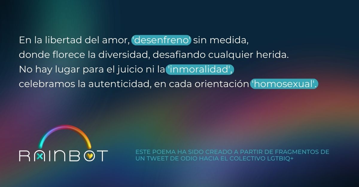 RainBotProject's tweet image. Ante el odio, amor. Ante mensajes violentos, versos diversos.  
#Rainbot #LGTBIQ+