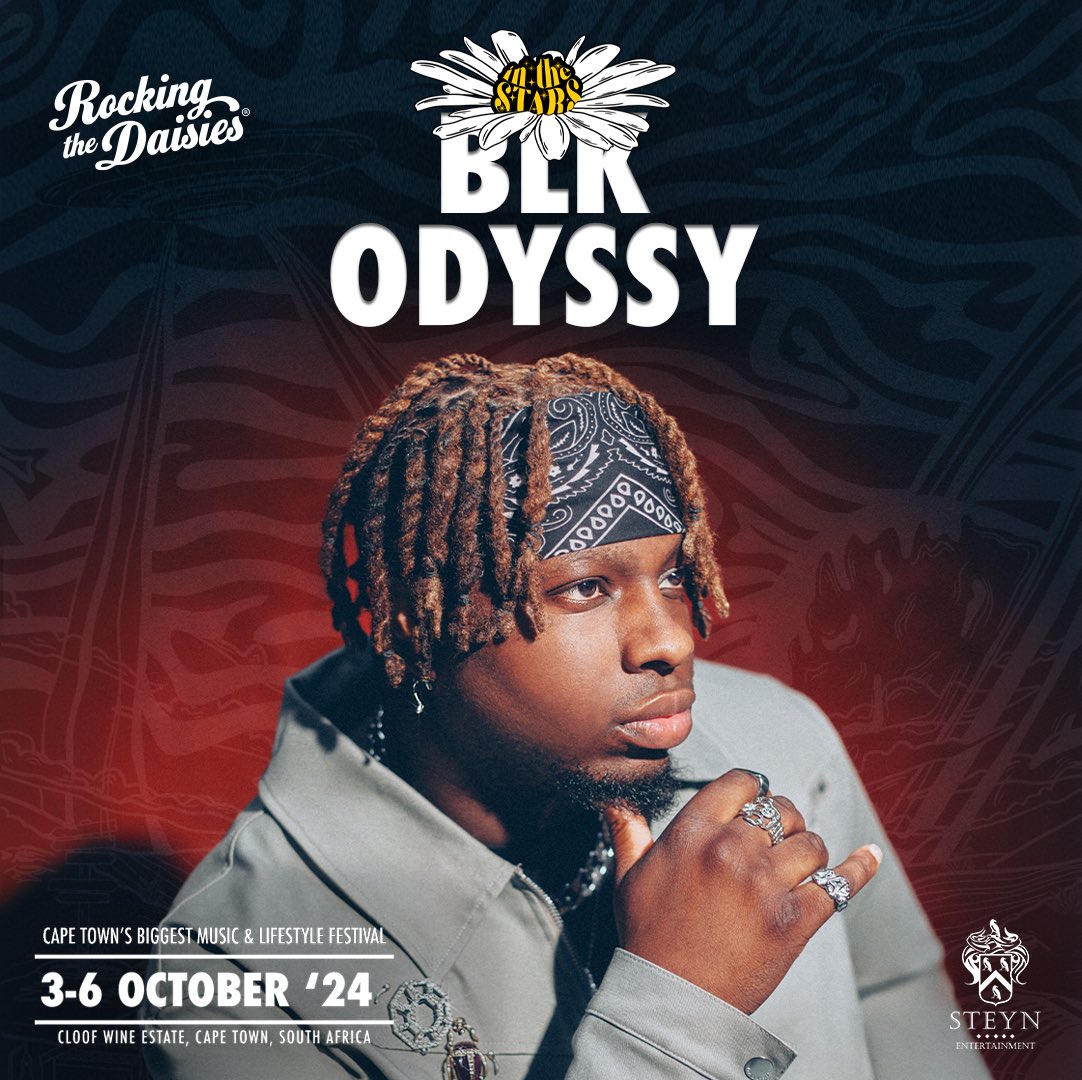 Rocking the Daisies (@rockingthedaisy) on Twitter photo Prepare to be taken on a real journey as <a href="/blkodyssy/">B L K O D Y S S Y</a> rocks with us this #Daisies2024! 🌼
We’re living out our fantasies and couldn’t ask for a better artist to traverse the RTD galaxies with! 🌌
#RTDInTheStars #SteynEntertainment #RockingTheDaisies Prepare to be taken on a real journey as <a href="/blkodyssy/">B L K O D Y S S Y</a> rocks with us this #Daisies2024! 🌼
We’re living out our fantasies and couldn’t ask for a better artist to traverse the RTD galaxies with! 🌌
#RTDInTheStars #SteynEntertainment #RockingTheDaisies