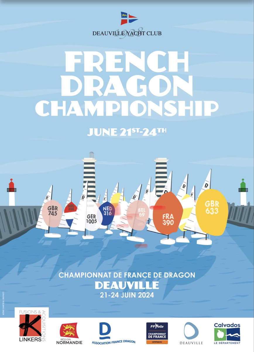 DeauvilleFr's tweet image. #NAUTISME / #Linkers Open de #Dragon de #Deauville 
Ce week-end, une #régate spectaculaire se prépare en mer.
Une quarantaine de quillards de sport s'affronteront sur les eaux techniques de Deauville.

 Tous les détails indeauville.fr/linkers-open-d…