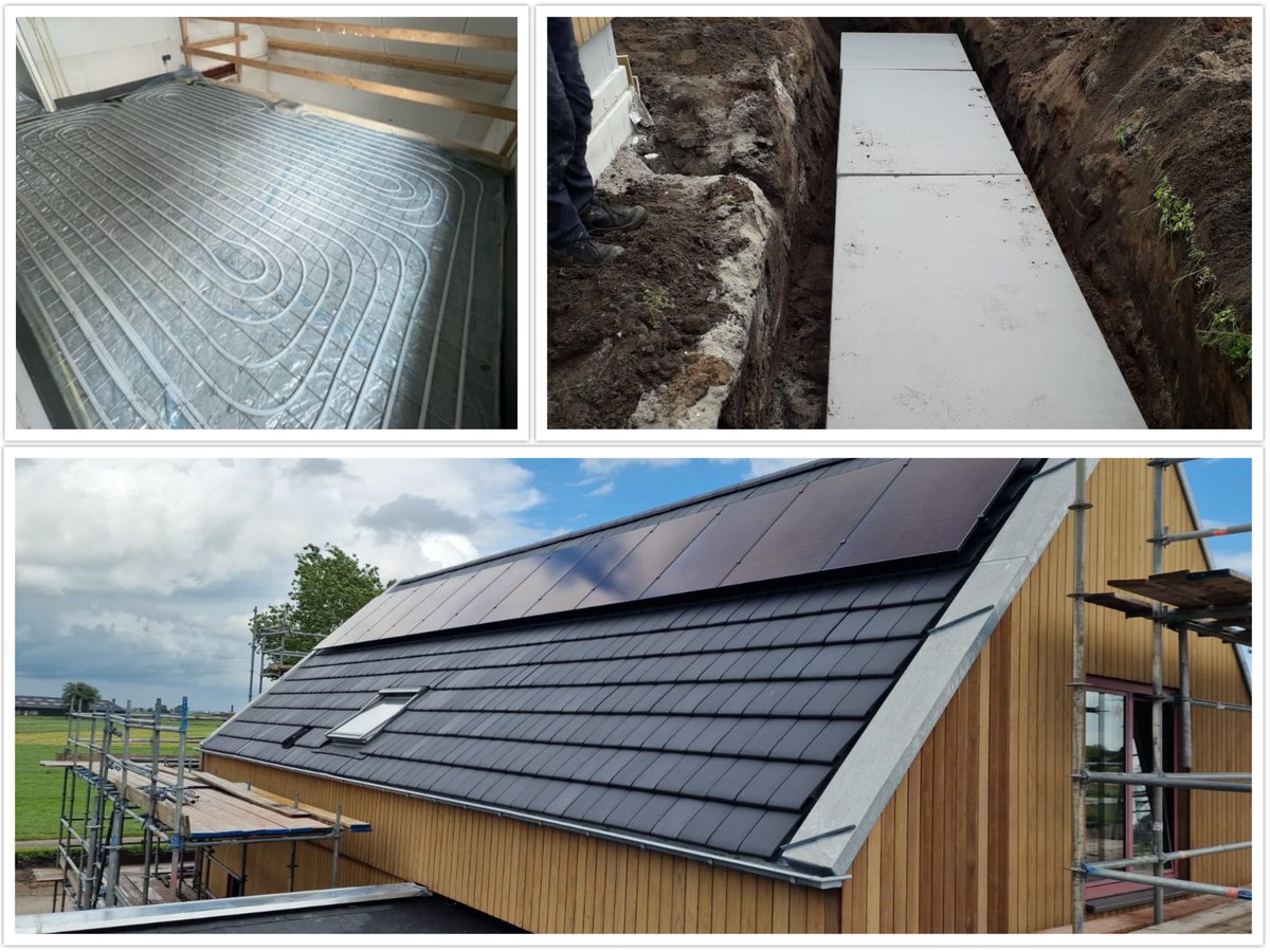 In Hasselt verzorgen we bij 2 nieuwbouwwoningen het elektra- en installatiewerk: riolering, sanitair, zonnepanelen, WTW-installatie en zinkwerk. Beide woningen krijgen een aardwarmtepomp. Infiltratiekratten zorgen voor een langzame afvoer van regenwater.