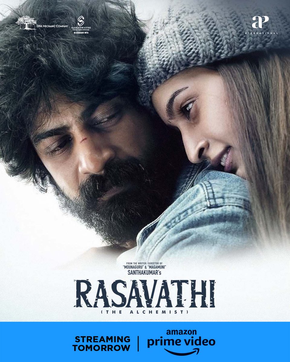 AP International (@apifilms) on Twitter photo Experience the intense blend of love and mystery in #Rasavathi. Streaming on Amazon Prime from tomorrow✨💗
<a href="/iam_arjundas/">Arjun Das</a> <a href="/Santhakumar_Dir/">Santhakumar</a> <a href="/actortanya/">Tanya S Ravichandran</a> <a href="/actorramya/">Ramya Subramanian</a> <a href="/Reshmavenkat01/">Reshma Venkatesh</a> <a href="/MusicThaman/">thaman S</a> <a href="/GMSundar_/">GM Sundar</a> <a href="/EditorSabu/">V.J Sabu Joseph</a> <a href="/minu_jayebal/">Minuchitrangkani</a> <a href="/dancersatz/">Sathish krishnan</a> Experience the intense blend of love and mystery in #Rasavathi. Streaming on Amazon Prime from tomorrow✨💗
<a href="/iam_arjundas/">Arjun Das</a> <a href="/Santhakumar_Dir/">Santhakumar</a> <a href="/actortanya/">Tanya S Ravichandran</a> <a href="/actorramya/">Ramya Subramanian</a> <a href="/Reshmavenkat01/">Reshma Venkatesh</a> <a href="/MusicThaman/">thaman S</a> <a href="/GMSundar_/">GM Sundar</a> <a href="/EditorSabu/">V.J Sabu Joseph</a> <a href="/minu_jayebal/">Minuchitrangkani</a> <a href="/dancersatz/">Sathish krishnan</a>