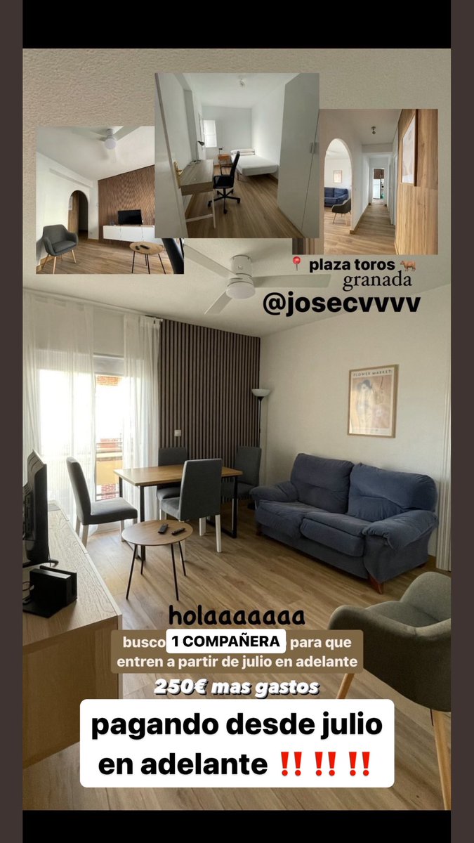 vengaaaaaa busco una compi de piso chula!!!!!!!! #alquiler #pisos #granada 💘 🌈 

Porfa leed, es pagando ya julio, agosto…….. 
venga vavavavava