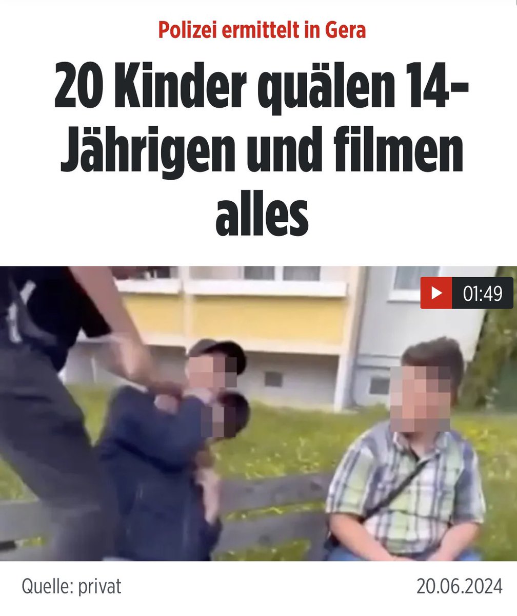 Eine Gruppe von 20 (!) syrischen und afghanischen Jungen quält einen deutschen Jungen und filmt sich dabei. 

Ob es da von Seiten der Politik jetzt ähnlich deutliche Worte gegen Rassismus gibt wie bei der Tat von #Grevesmühlen, die in großen Teilen gar nicht so stattgefunden hat?