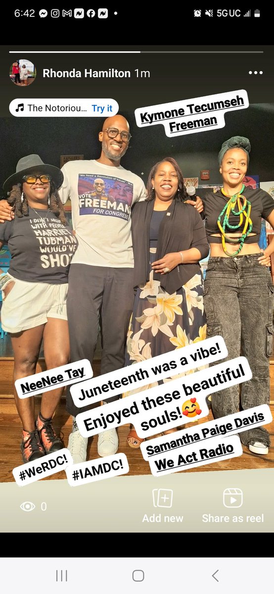 Rhonda4DC's tweet photo. Juneteenth was a vibe! #WeRDC! #IAMDC! Thanks @AhmarMustikhan for hosting such necessary conversations regarding the direction and consciousness of DC! https://t.co/7VfCcssBEn