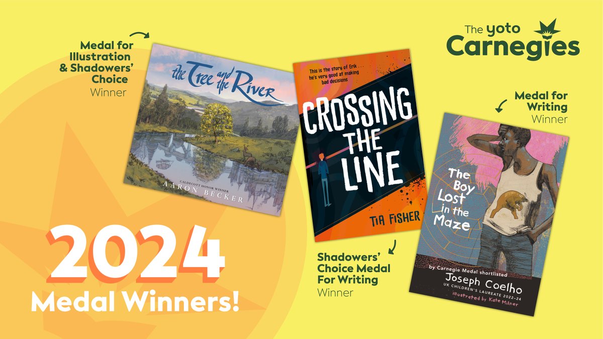 Books for Keeps (@booksforkeeps) on Twitter photo Huge congratulations to @JosephACoelho & Aaron Becker @storybreathing, WINNERS Yoto Carnegies 2024 and to <a href="/tiafisher/">Tia Fisher</a> winner Shadowers’ Choice Medal for Writing #YotoCarnegies24 <a href="/CarnegieMedals/">The Carnegies</a> 👏🎉🏅
ow.ly/b5wS50SmcbS Huge congratulations to @JosephACoelho & Aaron Becker @storybreathing, WINNERS Yoto Carnegies 2024 and to <a href="/tiafisher/">Tia Fisher</a> winner Shadowers’ Choice Medal for Writing #YotoCarnegies24 <a href="/CarnegieMedals/">The Carnegies</a> 👏🎉🏅
ow.ly/b5wS50SmcbS