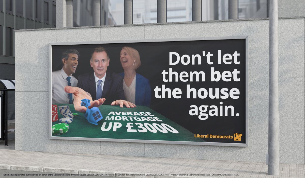 The Conservatives' economic mismanagement sent mortgages and rents soaring.  

Don't let them bet the house again.