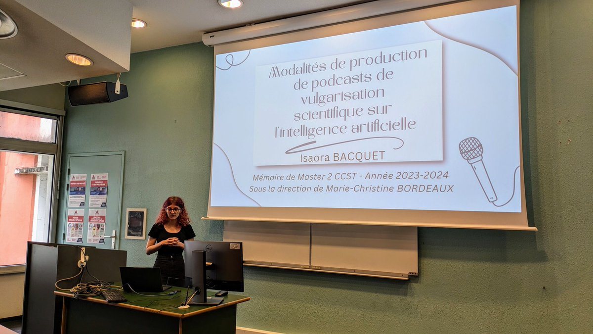 📢 Deuxième volet de la saison 2024 des mémoires de recherche #SHS du <a href="/CcstMaster/">Master CCST Grenoble</a> <a href="/UGrenobleAlpes/">Université Grenoble Alpes</a> en cours !

👉 En amphi avec <a href="/MChBordeaux/">Marie-Christine Bordeaux</a> pour écouter, discuter et évaluer le travail des étudiant-es sur une diversité de thématiques de communication scientifique
#CSTgre