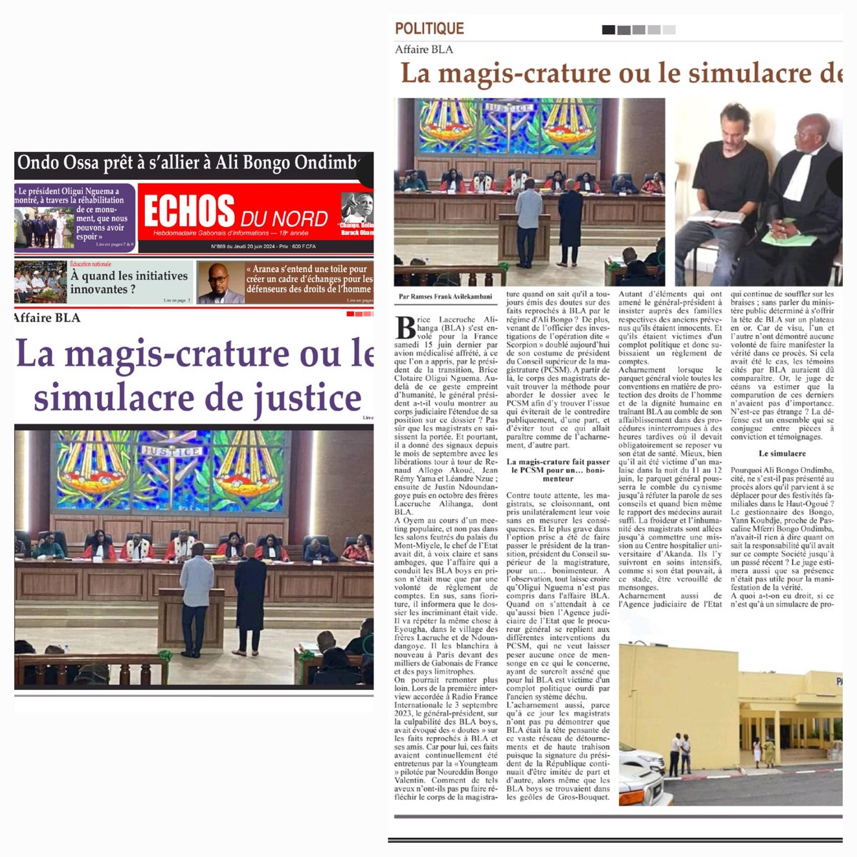 EngoangRoland's tweet photo. A lire dans #ÉchoDuNord Tout sur l'affaire BLA. Justice ou simulacre ? https://t.co/pK6Cnngsdu