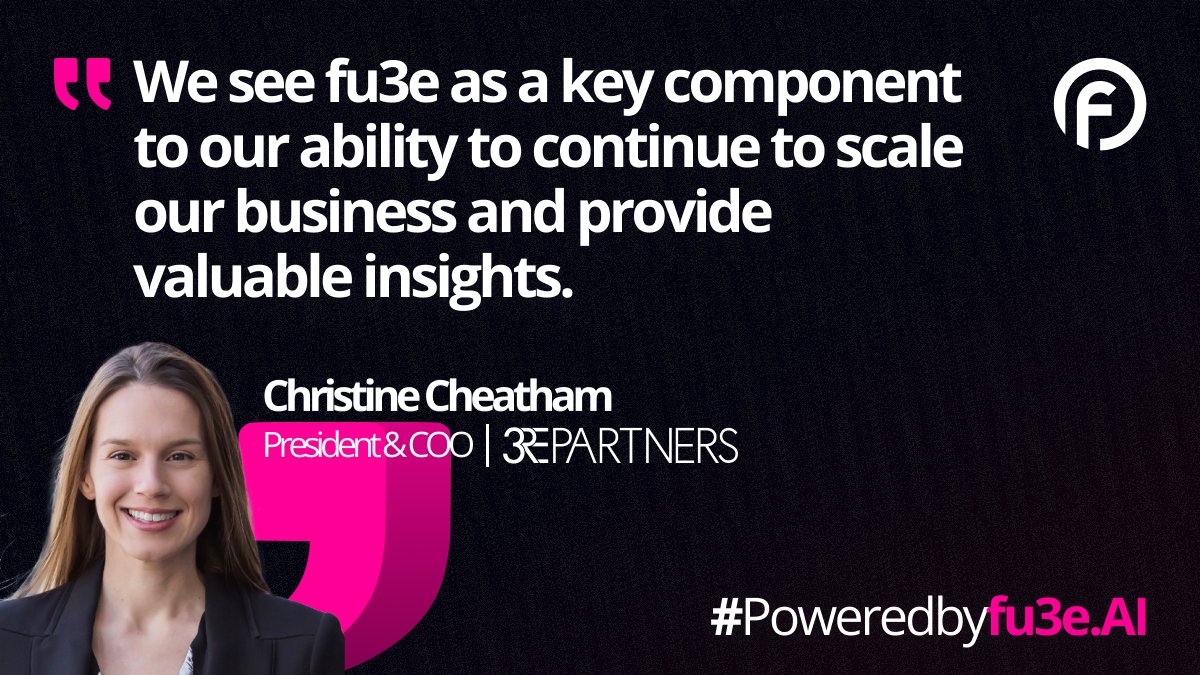 fu3e (@fu3eofficial) on Twitter photo ⭐ Partner Spotlight: 3RE Partners 🏢 Christine Cheatham, President & COO, highlights fu3e as key to scaling their business and providing crucial insights. Learn more 👉 eu1.hubs.ly/H09NjW_0 #Partnership #RealEstate #Poweredbyfu3eAI ⭐ Partner Spotlight: 3RE Partners 🏢 Christine Cheatham, President & COO, highlights fu3e as key to scaling their business and providing crucial insights. Learn more 👉 eu1.hubs.ly/H09NjW_0 #Partnership #RealEstate #Poweredbyfu3eAI