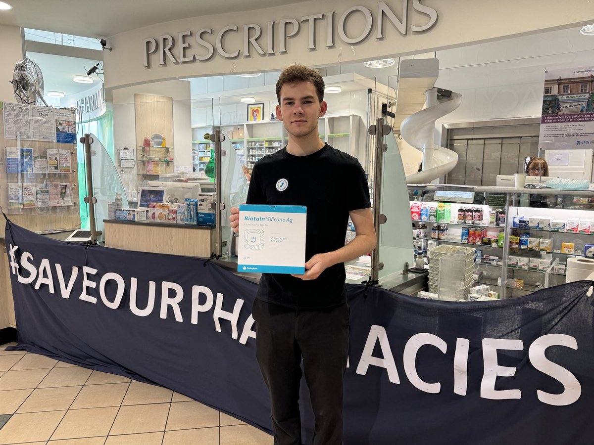 When we dispense these dressings we make a £6 loss on each pack. The department of health have decided to pay us less than the agreed drug tariff price on all dressings. We will not survive if this continues. #fairerfundingforpharmacy #saveourpharmacies
