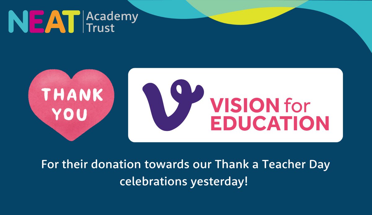 NEAT Academy Trust (@neatschools) on Twitter photo We'd like to say a huge thank you to <a href="/VisionForEd/">Vision for Education</a> for their donation to our #ThankATeacherDay celebrations yesterday!
Staff across the trust enjoyed their cakes and sweet treats! We'd like to say a huge thank you to <a href="/VisionForEd/">Vision for Education</a> for their donation to our #ThankATeacherDay celebrations yesterday!
Staff across the trust enjoyed their cakes and sweet treats!