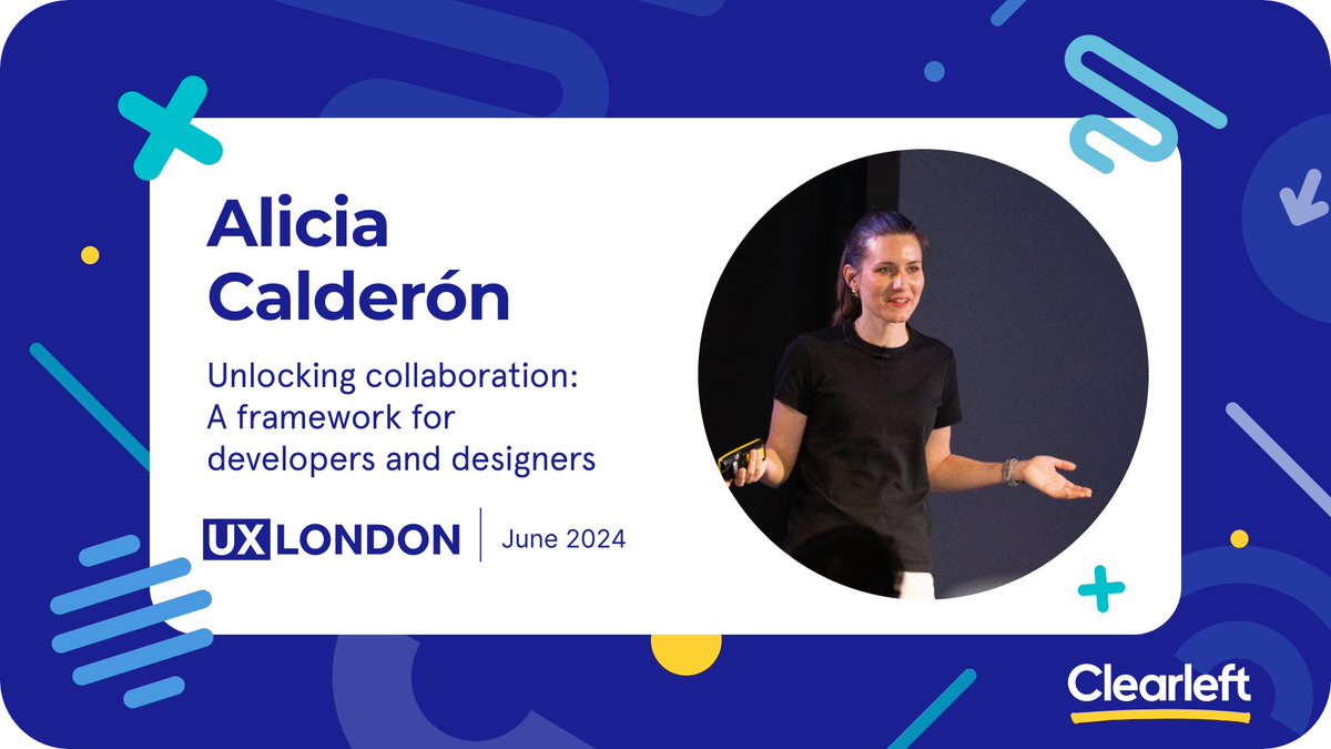 Next up, Alicia Calderón presents "Unlocking Collaboration: A Framework for Developers and Designers." 
Discover practical tips and cultural shifts for enhancing alignment and effective partnership in UI design! 🤝💻🎨 #Collaboration #UXDesign #UXLondon