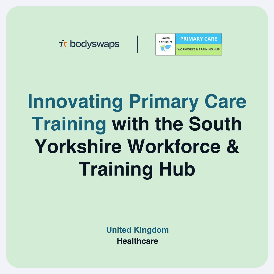 In our new case study, discover how Liz Leggott and the team at the SY Primary Care Workforce &amp; Training Hub are deploying Bodyswaps to support practitioners and to bridge the gap between qualification and the real world.

Read it here: hubs.la/Q02CtFds0  

#VRinHealthcare