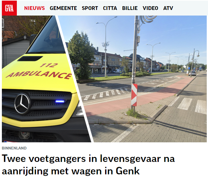 Oproep aan alle voetgangers. Gelieve geen wagens meer aan te rijden. Dank!