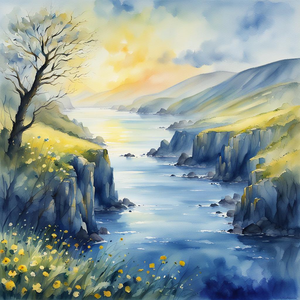 Dawn, Antrim Coast,   Northern Ireland #irishart #irishartist #irishartists   #irishartforsale #irishartcollectors #irishartgalleries #irishlandscapes   #irishlandscapesketch #nftdealer #nftinvestor #nftinvestors #nftart   #nftartist #nftcommunity #nftcollector #nftcollectors