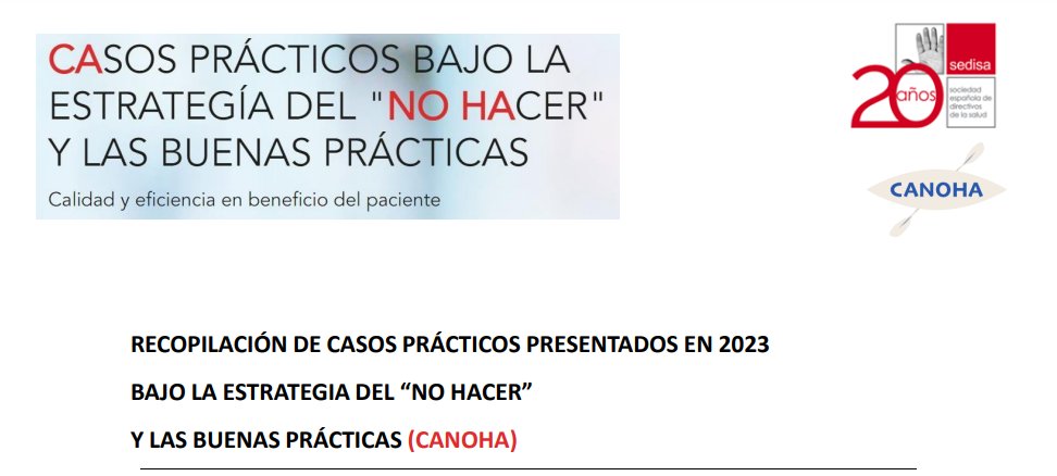 SEDISA_NET's tweet photo. 📚SEDISA ha recopilado 68 casos de No Hacer en el proyecto #CANOHA, 🏆resultando ganadores los proyectos MAPBM (Hospital Maturity Assessment in Patient Blood Management) y el Proyecto ATRA-PED: optimización de la atención a los traumatismos https://t.co/BiwHR3oV7T @CSLViforES https://t.co/lPlsoNUDmN