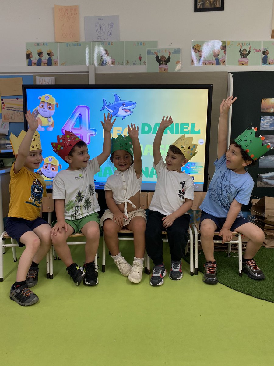 Aquests 5 preciosos fan 4 anys a les vacances d’estiu☀️ i ho hem celebrat avui fent una super festa🥳🎉 Leo, Ignasi, Martina, Hugo, Daniel 🤍 us estimem moltíssim!!!!! <a href="/escolamdcprat/">escolamdcprat</a>
