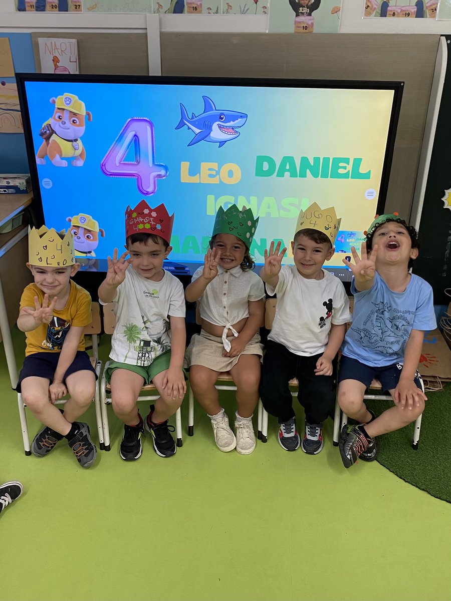 MdcCarla's tweet photo. Aquests 5 preciosos fan 4 anys a les vacances d’estiu☀️ i ho hem celebrat avui fent una super festa🥳🎉 Leo, Ignasi, Martina, Hugo, Daniel 🤍 us estimem moltíssim!!!!! @escolamdcprat https://t.co/QBR0qQrlqn