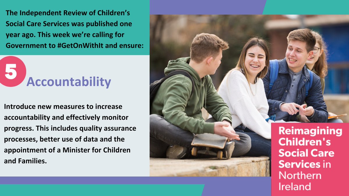 Actn4ChildrenNI's tweet image. A year ago today, Prof Ray Jones published his Independent Review of Children&apos;s Social Care Services in Northern Ireland. A year later, we&apos;re calling on government to #GetOnWithIt, to #reimagine children&apos;s social care, and to deliver for children and families.