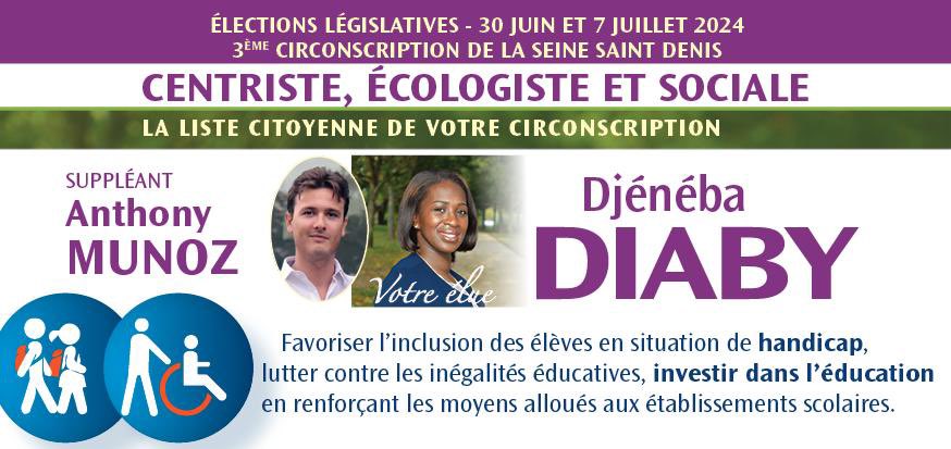 Favorisons l'inclusion des élèves en situation de handicap et investissons dans 
l'éducation. ✅ 

Ensemble, luttons contre les inégalités 
éducatives. ✅ 

🛑Votez pour un avenir meilleur les 30 juin et 7 juillet ! #legislatives2024 #SeineSaintDenis #Éducation #Inclusion