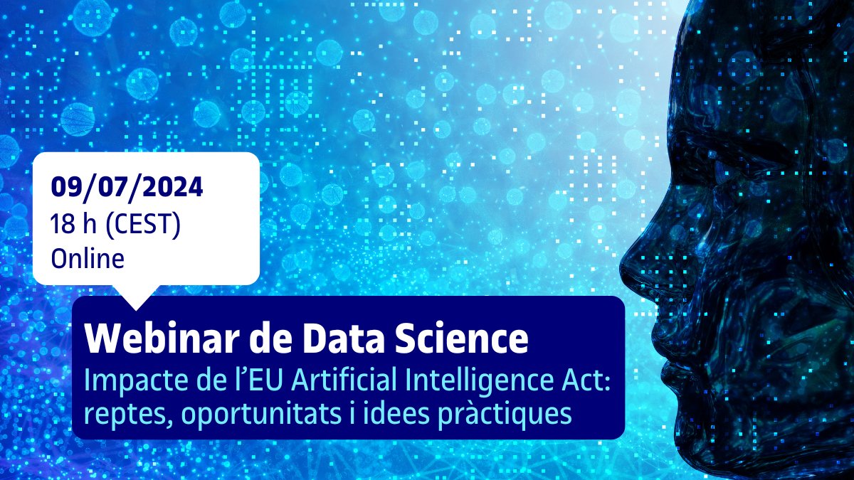 UOC: Informática, Multimedia y Telecomunicación (@uoceimt) on Twitter photo <a href="/josepcurto/">Josep Curto Díaz</a> 📣 Óscar Alonso Llombart també és el ponent del nou webinar de #DataScienceUOC 'Impacte de l’EU Artificial Intelligence Act: reptes, oportunitats i idees pràctiques'.
🗓️9 de juliol
🕕18h
💻Online
😊 T'hi esperem!
👉 Inscripció gratuïta: dozz.es/krww81 cc <a href="/josepcurto/">Josep Curto Díaz</a> <a href="/josepcurto/">Josep Curto Díaz</a> 📣 Óscar Alonso Llombart també és el ponent del nou webinar de #DataScienceUOC 'Impacte de l’EU Artificial Intelligence Act: reptes, oportunitats i idees pràctiques'.
🗓️9 de juliol
🕕18h
💻Online
😊 T'hi esperem!
👉 Inscripció gratuïta: dozz.es/krww81 cc <a href="/josepcurto/">Josep Curto Díaz</a>