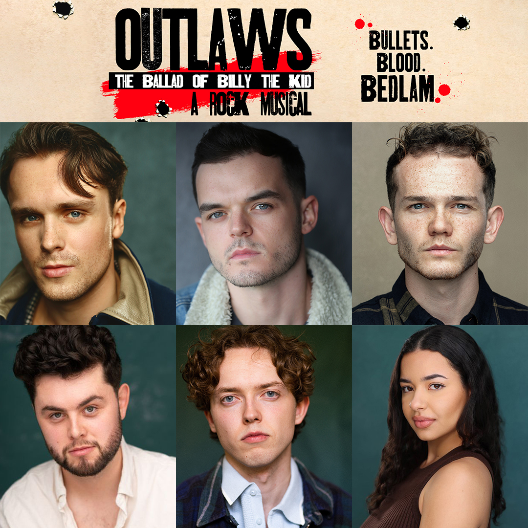 CAST ANNOUNCEMENT!
Check out this glorious gang coming together on our Studio stage on 2 July for the #newmusical <a href="/outlawsmusical/">Outlaws: The Ballad of Billy the Kid</a> including Harry Chandler, James Mateo-Salt, Charlie Waddell, Conor Hanley, Ian McLean, and Laurie Hass-Sinclair Book NOW: theotherpalace.co.uk/outlaws-the-ba….