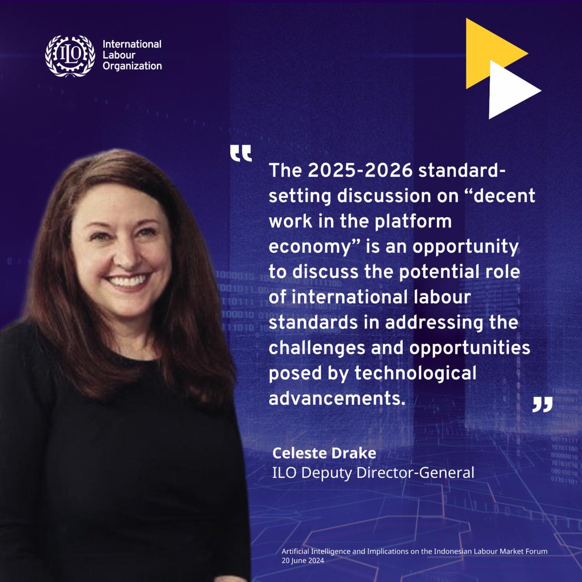 @ILO is dedicating substantial resources to enhance our cutting-edge research on #AI. By September, the ILO will launch a new Observatory on AI &amp; Work in the Digital Economy. This initiative will play a crucial role in shedding light on these important matters. 
#DDGinIndonesia