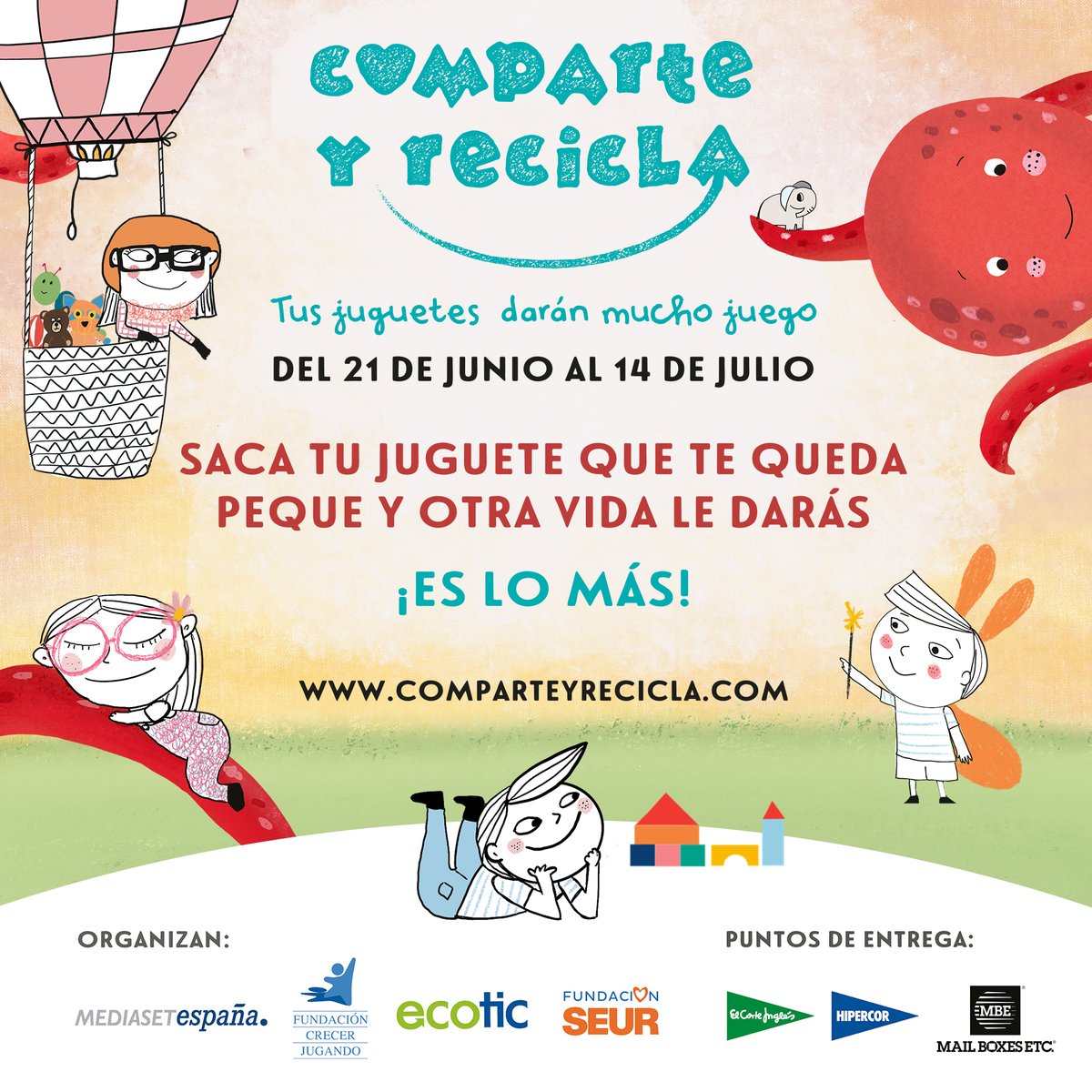 Mail Boxes ETC Airport (@mbeairport) on Twitter photo 👾🎯🎲VUELVE “COMPARTE Y RECICLA”🚀🥁🤖
En colaboración con <a href="/F_CrecerJugando/">Fundación Crecer Jugando</a>, los centros <a href="/MBESpain/">Mail Boxes Etc. España</a> nos adherimos a la campaña solidaria de recogida y reciclaje de juguetes para donar a diferentes ONG’s.
📅21 junio - 14 julio
📦Recogida en centros #MBE
#RSC #MBEsostenibilidad 👾🎯🎲VUELVE “COMPARTE Y RECICLA”🚀🥁🤖
En colaboración con <a href="/F_CrecerJugando/">Fundación Crecer Jugando</a>, los centros <a href="/MBESpain/">Mail Boxes Etc. España</a> nos adherimos a la campaña solidaria de recogida y reciclaje de juguetes para donar a diferentes ONG’s.
📅21 junio - 14 julio
📦Recogida en centros #MBE
#RSC #MBEsostenibilidad