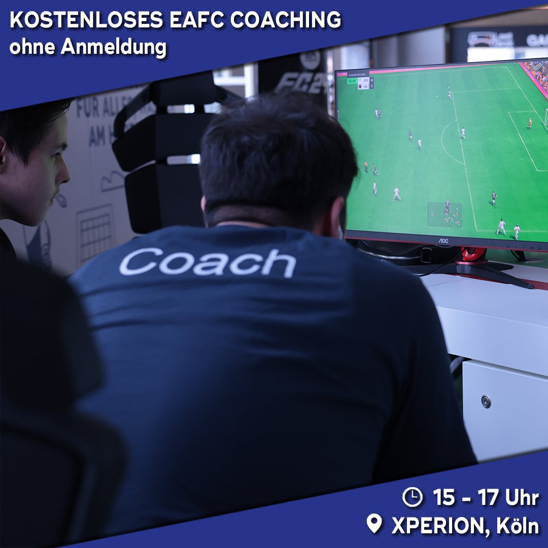 Verpasst am Samstag nicht das kostenlose #EAFC Coaching im <a href="/xperion_germany/">XPERION</a> Köln! ⚽

<a href="/SeriousFUTJoker/">FUTJoker</a> erwartet euch wieder ab 15:00 Uhr in der #CosmosDirekteFootballArena 💪