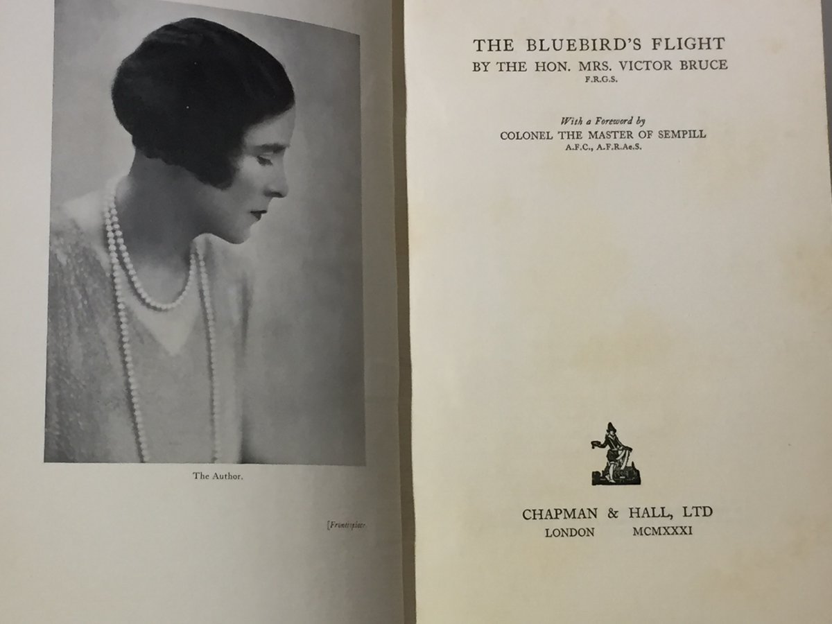 SimonLewisBooks's tweet image. THE BLUEBIRD'S FLIGHT by Mrs Victor Bruce  just listed on eBay ebay.co.uk/itm/3870998319…  her own story of gaining a pilot's licence in 1 month &amp;amp; 2 months later flying from England to Japan ,she  was also a racing driver &amp;amp; record breaker in cars &amp;amp; power boats. Jazz-age Girl Power !