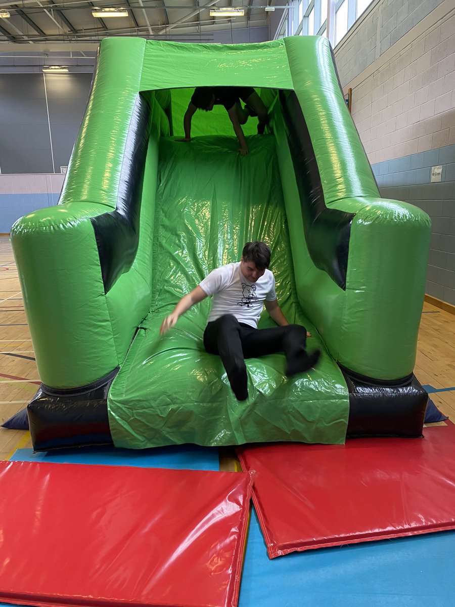 Lornshill's tweet image. The fun continues in the games hall with the inflatables #unitedineffort